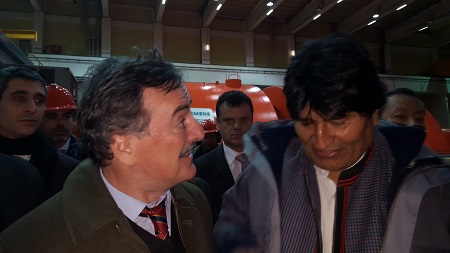 El director del Balseiro participó de la comitiva que recibió a Evo Morales en la Central Nuclear Néstor Kirchner